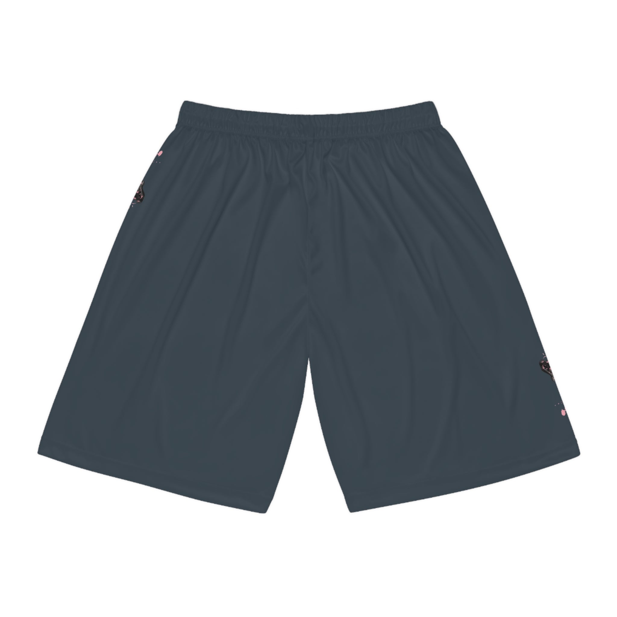 Cherry Blossom Basketball Shorts — Black Hana Floral AOP Athletic Shorts