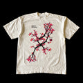 Retro Harajuku Classic Peach Blossom Print Casual Street Short Sleeve Round Neck T-Shirt